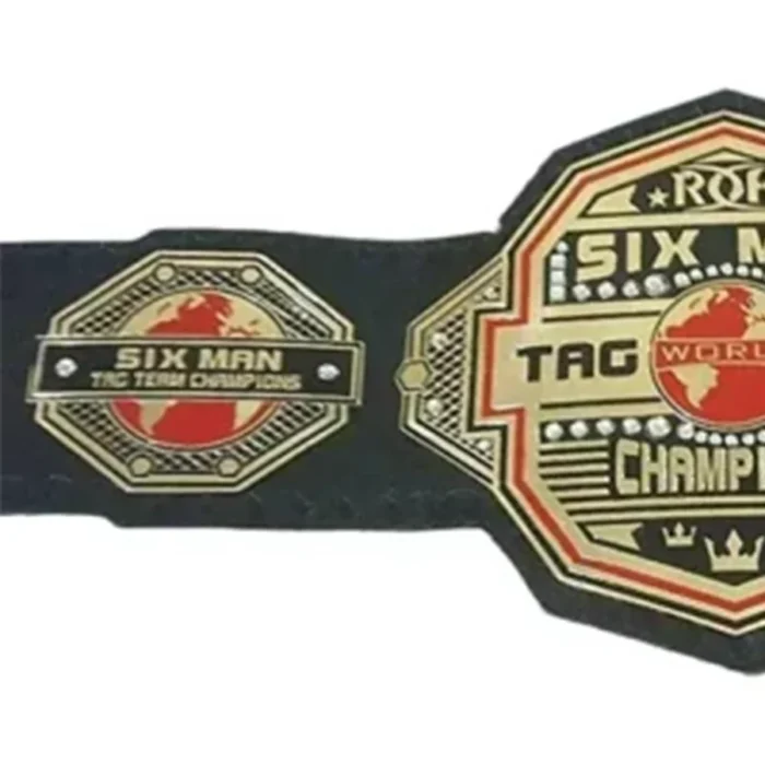 ROH Six Man World Tag Team Champions Wrestling Belt