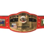 NWA Domed globe Wrestling Championship Belt -- Red Strap