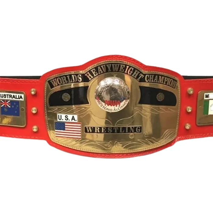 NWA Domed globe Wrestling Championship Belt -- Red Strap